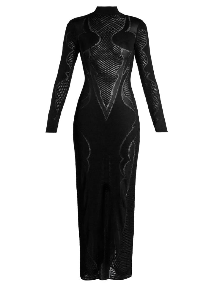 Balmain High-neck Knit Maxi Dress