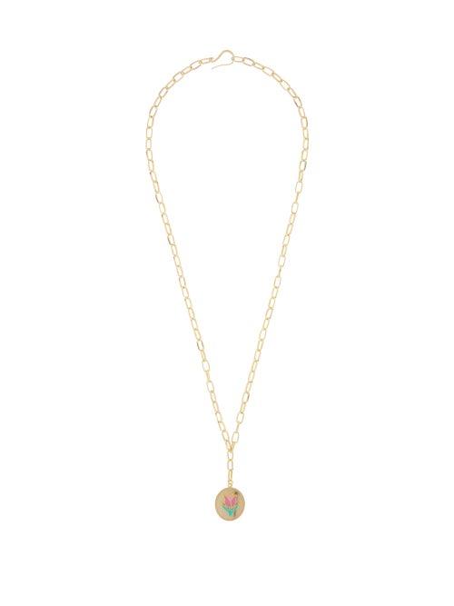 Matchesfashion.com Wilhelmina Garcia - Tulip Enamel & 18kt Gold-plated Necklace - Womens - Gold Multi