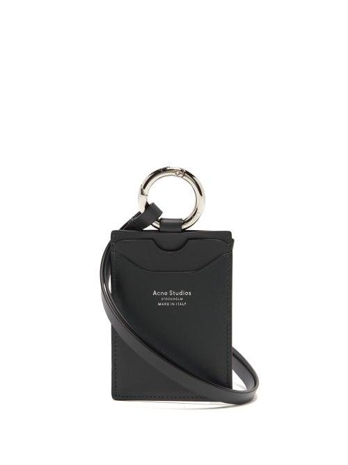 Matchesfashion.com Acne Studios - Aelin Logo-stamped Necklace Cardholder - Womens - Black