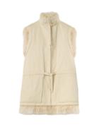 Lemaire - Shearling-lined Canvas Gilet - Womens - Cream