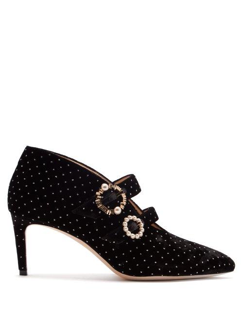 Matchesfashion.com Jimmy Choo - Larissa Velvet Ankle Boots - Womens - Black