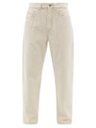 Ladies Rtw Brunello Cucinelli - High-rise Garment-dyed Tapered-leg Jeans - Womens - Ivory