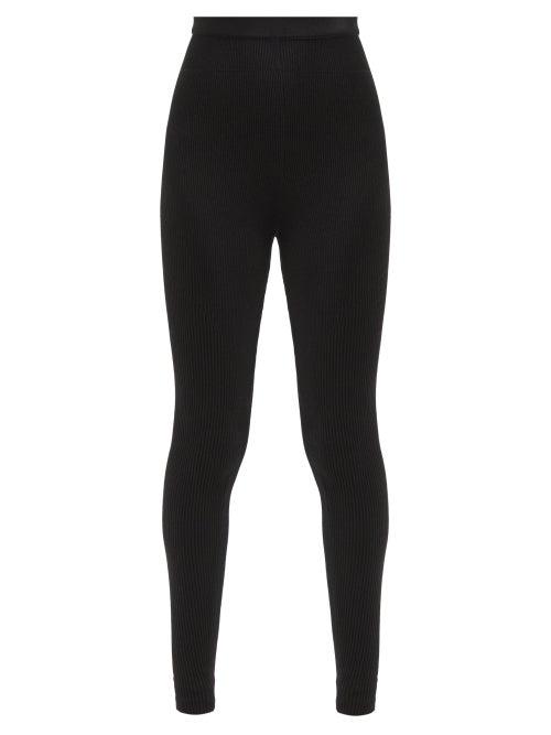 Ladies Rtw Jacquemus - Arancia High-rise Ribbed Leggings - Womens - Black