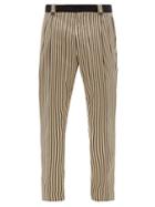 Matchesfashion.com Dolce & Gabbana - Striped Cotton-blend Slim-fit Trousers - Mens - Beige Navy