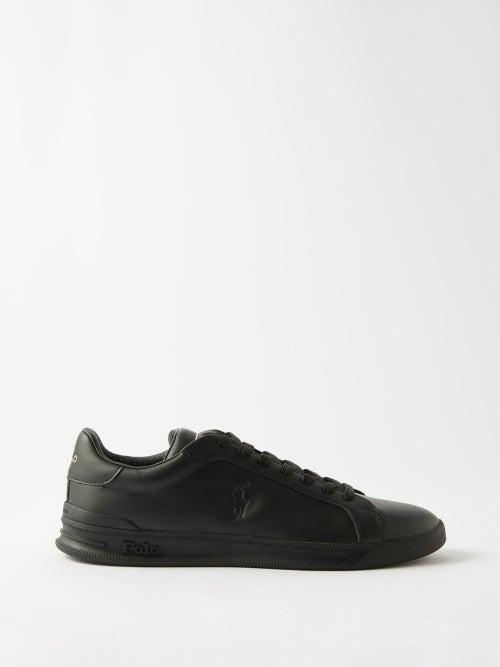 Polo Ralph Lauren - Hrt Ct Ii Logo-debossed Leather Trainers - Mens - Black