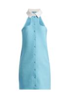 Emilia Wickstead Safron Halterneck Cloqu Mini Dress