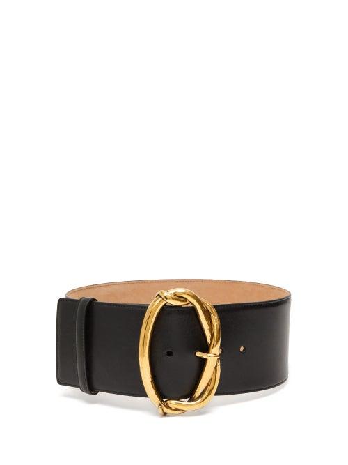 Matchesfashion.com Alexander Mcqueen - Oval-buckle Leather Belt - Womens - Black