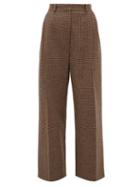 Matchesfashion.com Racil - Robert Side Striped Houndstooth Wool Trousers - Womens - Brown