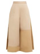 Matchesfashion.com Loewe - Pleated Side Cotton Wide Leg Trousers - Womens - Beige