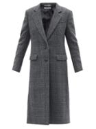 Another Tomorrow - Prince Of Wales Check Wool-blend Coat - Womens - Grey