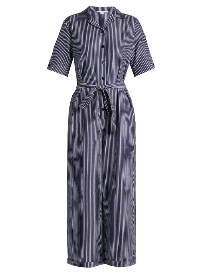 Stella Mccartney Striped Wide-leg Cropped Jumpsuit