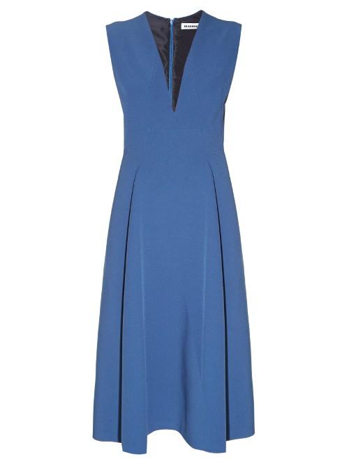 Jil Sander Bocciolo V-neck Midi Dress