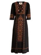Matchesfashion.com Figue - Louise Embellished Silk Dress - Womens - Black Multi