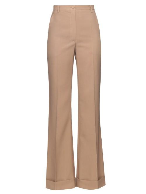 Nina Ricci Wide-leg Turn-up Wool Trousers