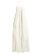 Matchesfashion.com Jacquemus - Calci Cotton Blend Halter Neck Maxi Dress - Womens - White