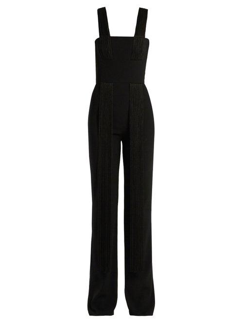 Matchesfashion.com Galvan - Cortado Wide Leg Fringed Jumpsuit - Womens - Black