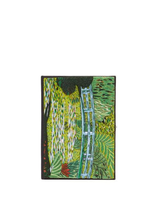 Matchesfashion.com Olympia Le-tan - Nympheas Embroidered Box Clutch - Womens - Black Multi