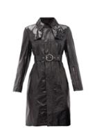 Matchesfashion.com Maison Margiela - Belted Leather Trench Coat - Womens - Black