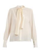 Loewe Lavallire-neck Silk Crepe De Chine Blouse