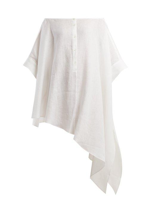 Matchesfashion.com Palmer//harding - Asymmetric Linen Shirt - Womens - White