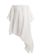 Matchesfashion.com Palmer//harding - Asymmetric Linen Shirt - Womens - White