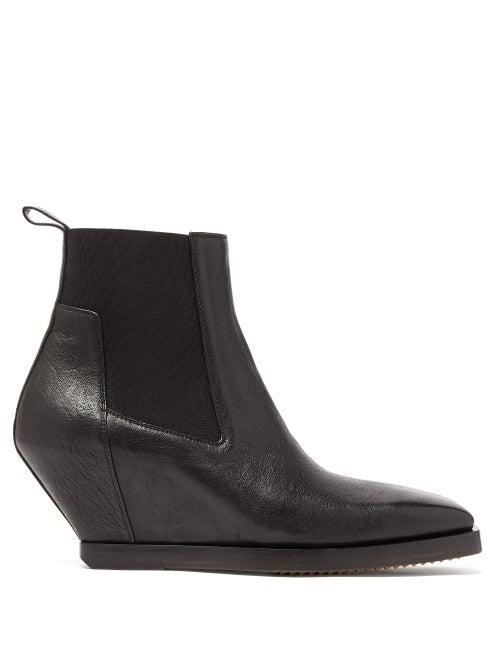 Matchesfashion.com Rick Owens - Angular-heel Leather Chelsea Boots - Mens - Black