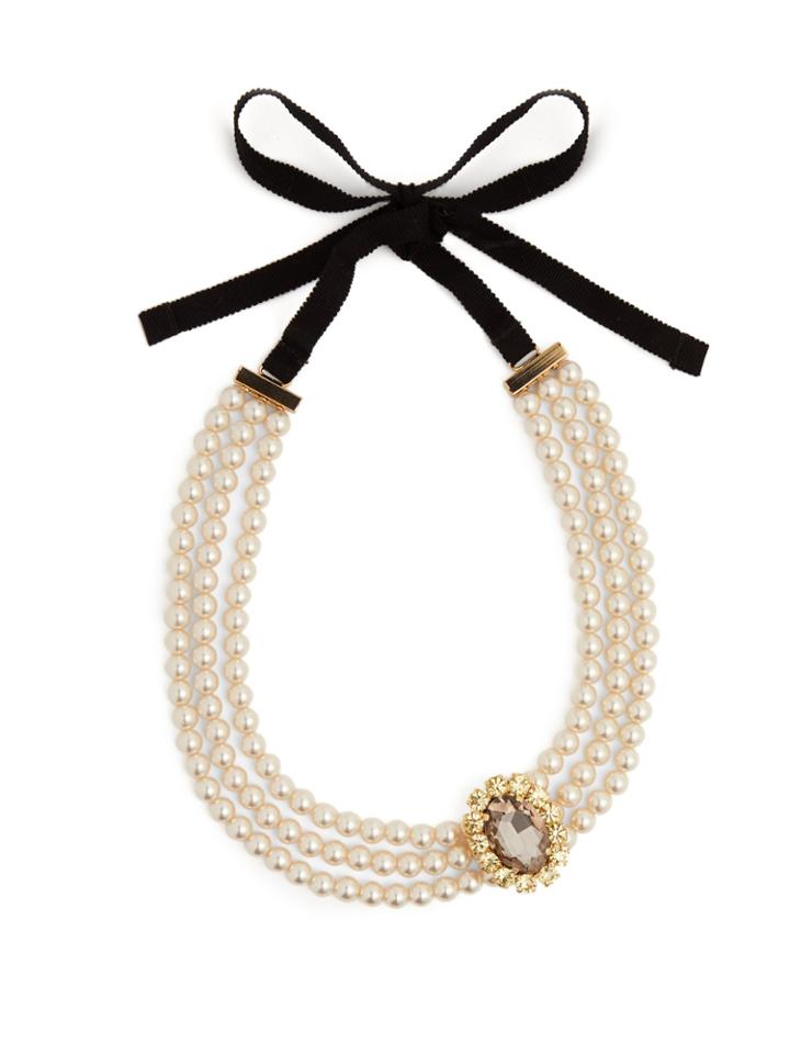 Erdem Faux-pearl And Crystal Embellished Necklace
