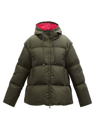 Moncler - Asaret Detachable-sleeve Hooded Quilted Down Coat - Womens - Khaki