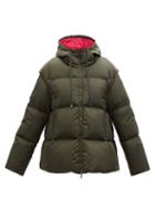 Moncler - Asaret Detachable-sleeve Hooded Quilted Down Coat - Womens - Khaki