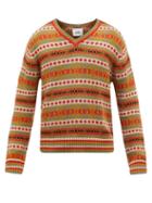 Bode - Mystic Isle Geometric-jacquard Cotton Sweater - Mens - Red Multi