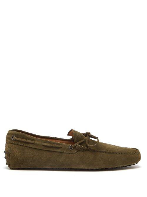 Matchesfashion.com Tod's - Gommino Suede Driving Loafers - Mens - Green