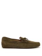 Matchesfashion.com Tod's - Gommino Suede Driving Loafers - Mens - Green