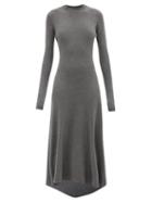 Raey - Recycled-cashmere Blend Ribbed Fishtail Dress - Womens - Charcoal
