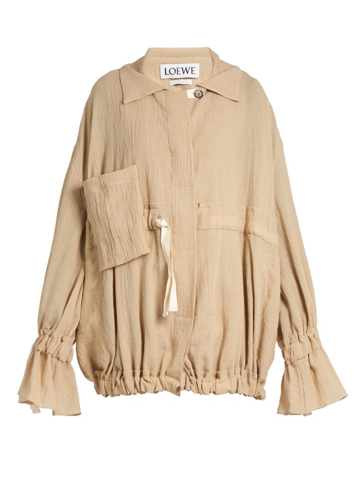 Loewe Ruffled-cuff Crinkled Cotton-blend Jacket