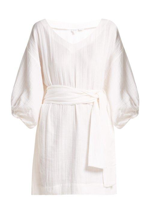 Matchesfashion.com Rhode Resort - Arya Tie Waist Cotton Dress - Womens - White