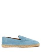 Bougeotte - Penny-strap Suede Espadrilles - Mens - Light Blue