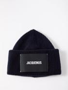 Jacquemus - Bonnet Logo Wool-blend Beanie Hat - Mens - Navy