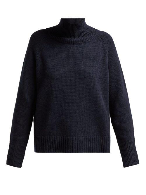 Matchesfashion.com Nili Lotan - Roll Neck Cashmere Sweater - Womens - Navy