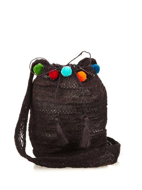 Matchesfashion.com Muzungu Sisters - Fique Mochila Pompom Shoulder Bag - Womens - Black