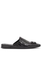 Matchesfashion.com Balenciaga - Cosy Bb-plaque Leather Backless Loafers - Womens - Black