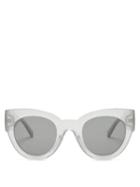 Matchesfashion.com Le Specs - Matriarch Round Cat Eye Acetate Sunglasses - Womens - Light Green