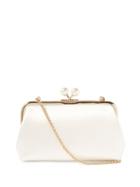 Anya Hindmarch - Maud Pearl-embellished Satin Clutch Bag - Womens - White