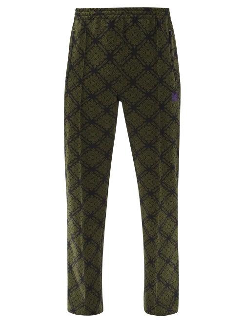 Matchesfashion.com Needles - Geometric-jacquard Jersey Track Pants - Mens - Green
