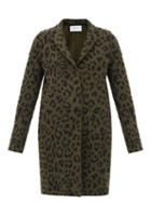 Matchesfashion.com Harris Wharf London - Leopard-print Pressed-wool Coat - Womens - Dark Green