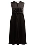 Matchesfashion.com Osman - V Neck Tie Front Dress - Womens - Black