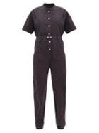 Matchesfashion.com Isabel Marant - Etundra Belted Linen-blend Ripstop Jumpsuit - Womens - Black
