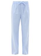 Ladies Lingerie Tekla - Drawstring Organic-cotton Pyjama Trousers - Womens - Light Blue
