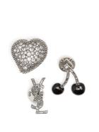 Saint Laurent Set Of Three Brooches