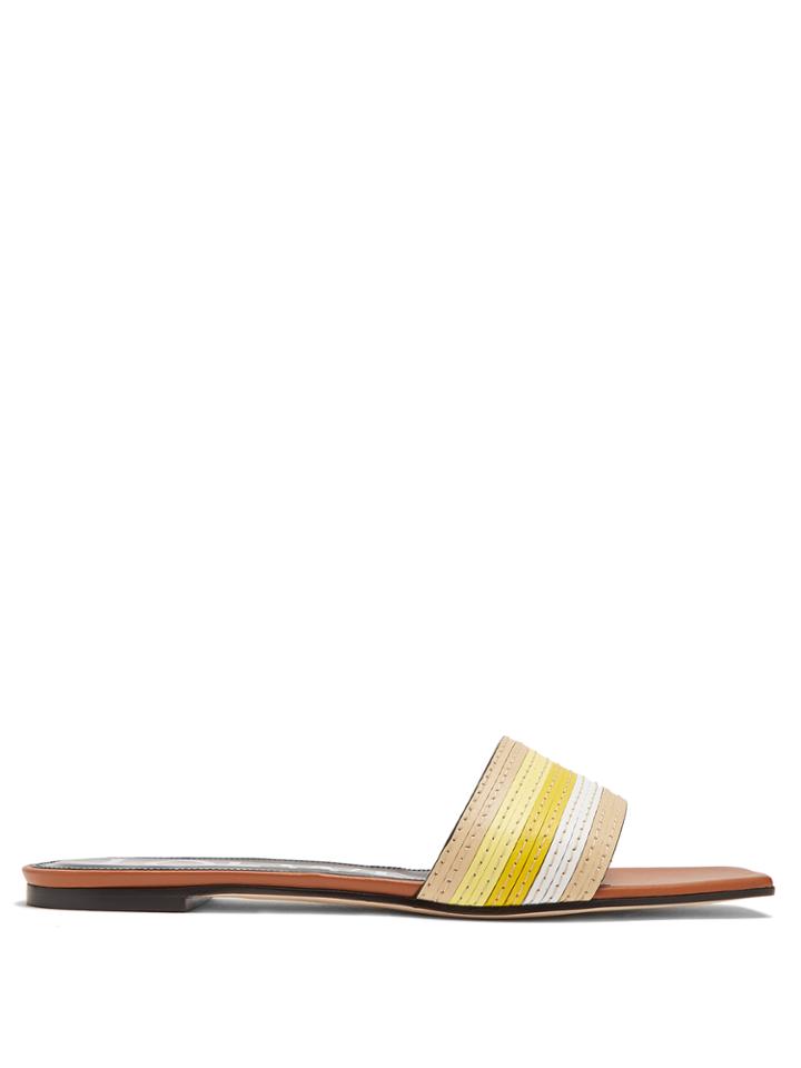 Loewe Striped Leather Slides