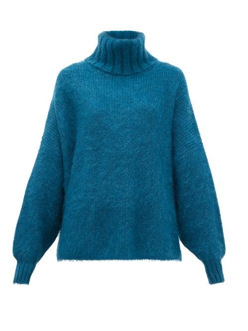 Matchesfashion.com Joostricot - Roll-neck Mohair-blend Sweater - Womens - Dark Green